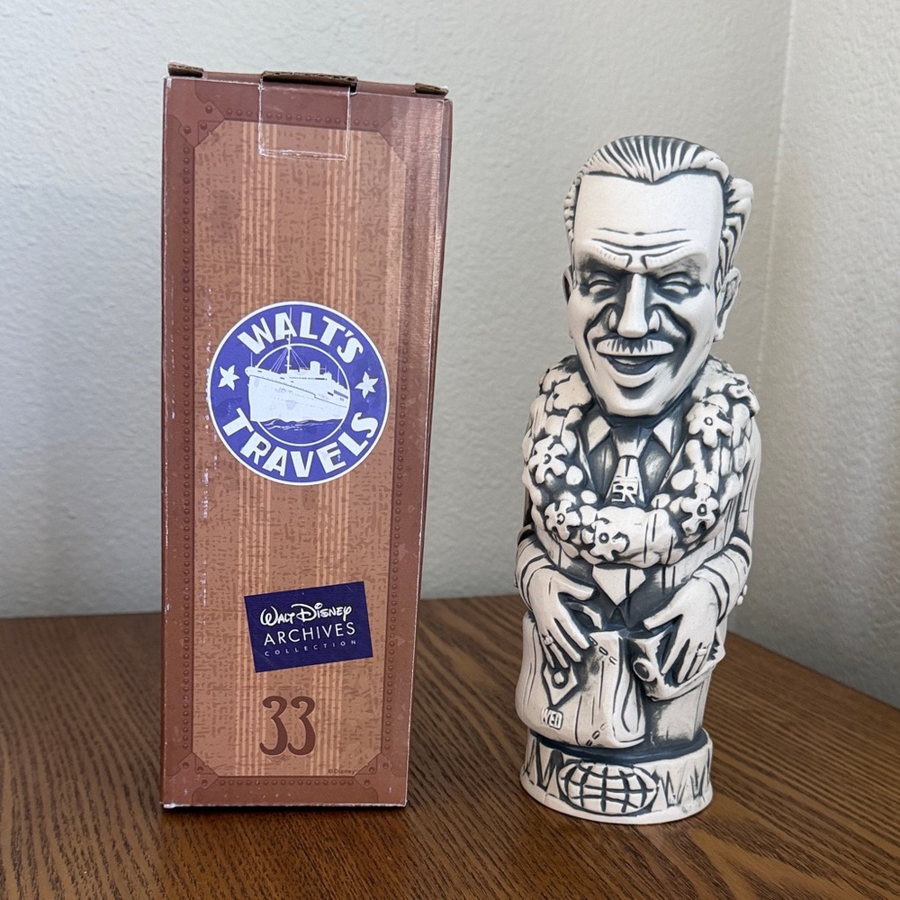 Disney Black and White Tiki-Style Character Figurine with Box